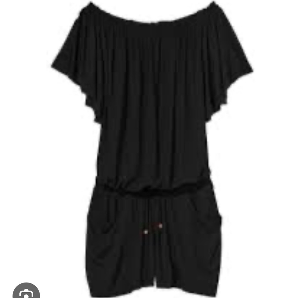 Lascana off the shoulder romper size small 4-6 black beachy boho resort wear - Picture 3 of 6